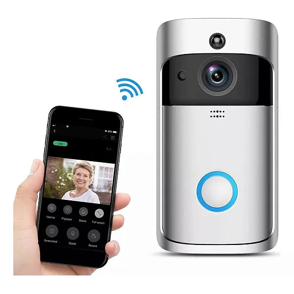 Campainha Smart Com Camera De Video Sem Fio Wi-Fi