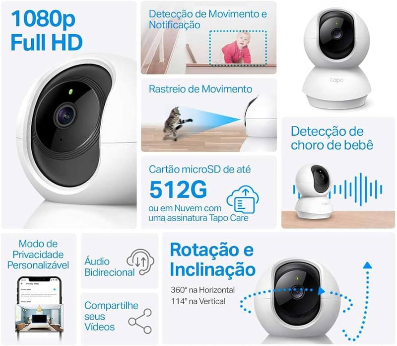 Câmera Xiaomi C200 Hd 1080p - Visão Noturna e Sensor de Movimento