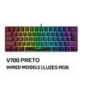 Teclado Compacto HYSJ 61 teclas com luzes RGB para PC, MAC, PS4