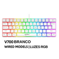 Teclado Compacto HYSJ 61 teclas com luzes RGB para PC, MAC, PS4