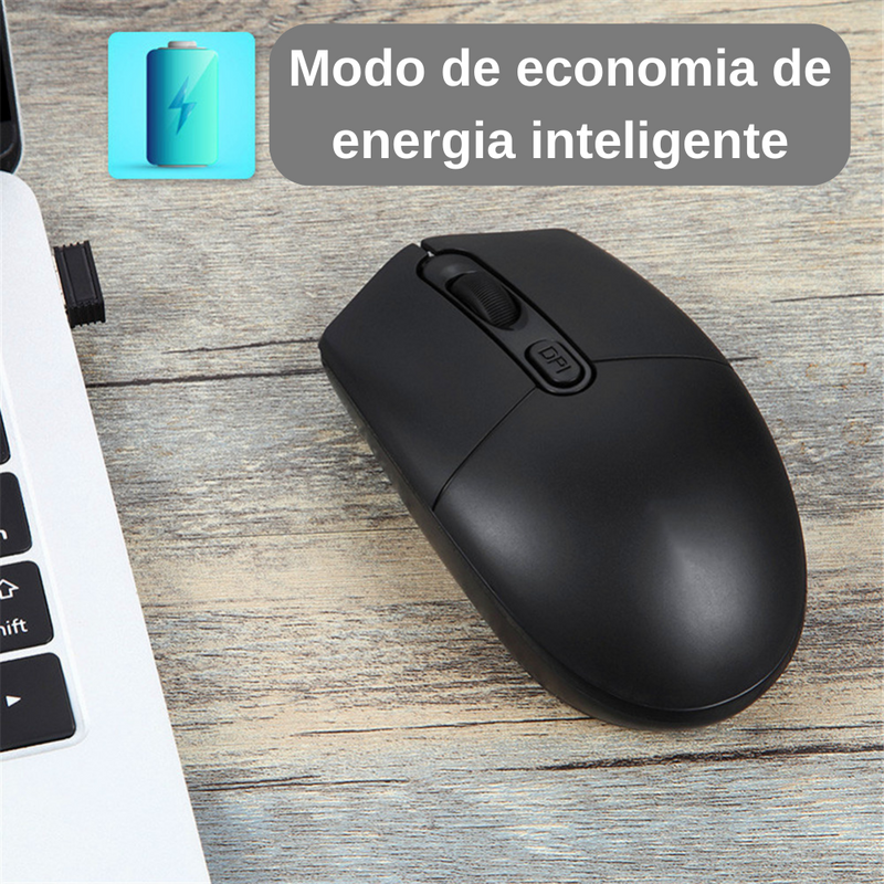 Mouse sem Fio USB Silencioso e Ergonômico 1600 DPI