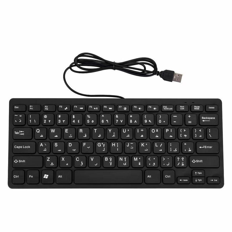 Teclado multimídia slim com fio USB 2.0 ultrafino 78 teclas para laptop e PC