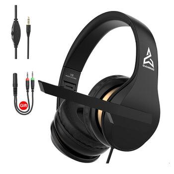 Fones de ouvido Gamer com fio com microfone para PC, PS4, PS5, Nintendo Switch, Xbox