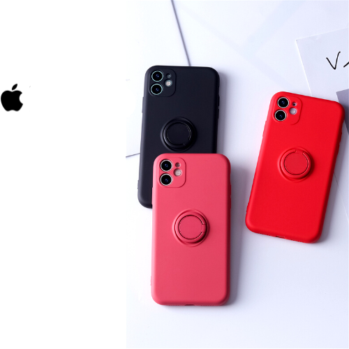 Capinha de silicone com anel magnético para iPhone  7, 8, X, 11, 12, 13 - Todas as versões