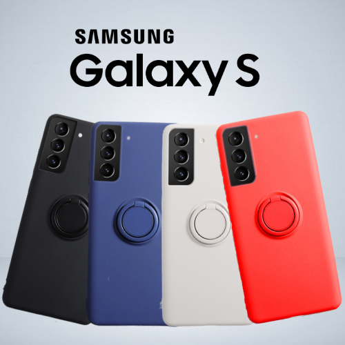 Capinha de silicone com anel magnético Samsung Galaxy S8, S9, S10, S20, S21 e S22