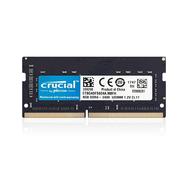 Memória RAM DDR4 Crucial Notebook 4GB, 8GB, 16GB - 2133MHz, 2400MHz, 2666MHz, 3200MHz