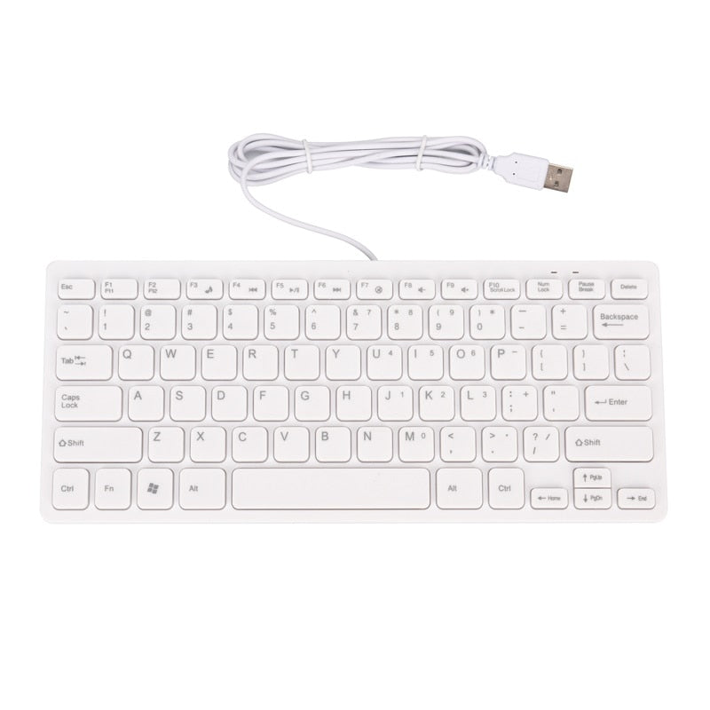 Teclado multimídia slim com fio USB 2.0 ultrafino 78 teclas para laptop e PC