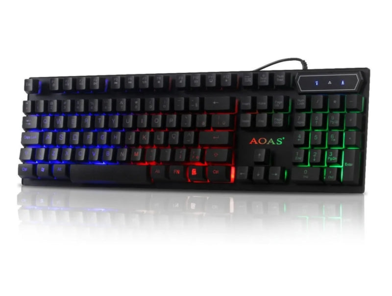 Kit Teclado + Mouse LED Gamer Semi-Mecânico RGB Óptico M800 Luuk Young